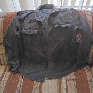 Hollister Charcoal Corduroy Shirt Jacket